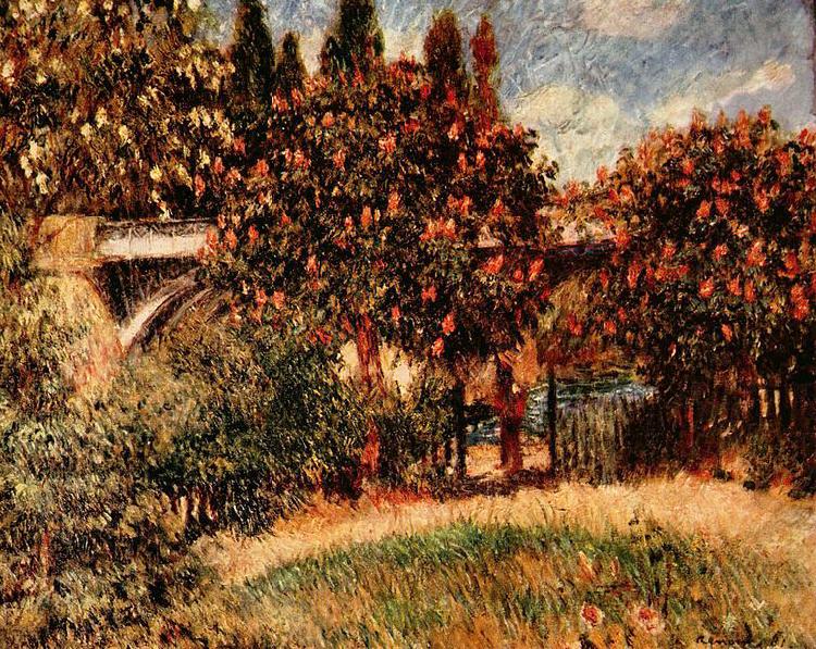 Pierre-Auguste Renoir Eisenbahnbrucke von Chatou oil painting picture